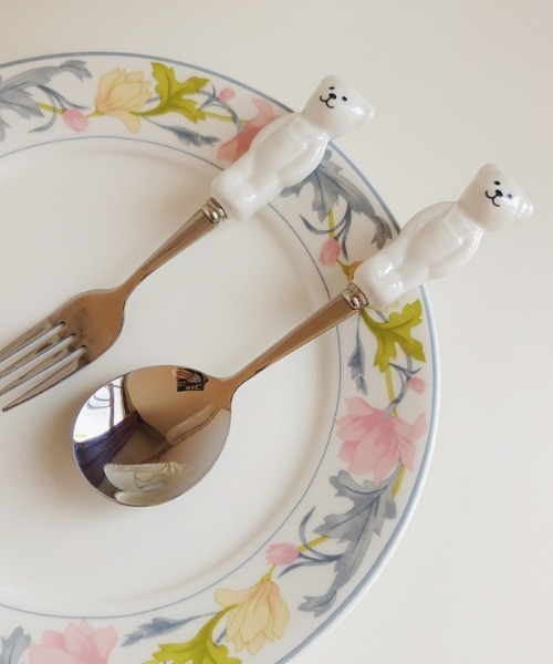 Made in I(メイドインアイ)の「ベアスプーン&フォークセット(カトラリー・レディース・ピンク/イエロー/ホワイト・FREE)」の11枚目の写真