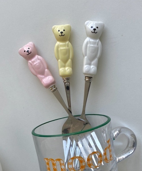 Made in I(メイドインアイ)の「ベアスプーン&フォークセット(カトラリー・レディース・ピンク/イエロー/ホワイト・FREE)」の15枚目の写真