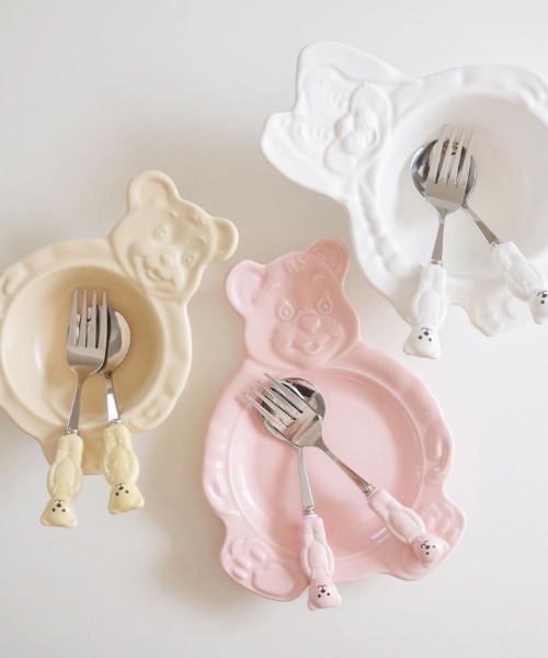 Made in I(メイドインアイ)の「ベアスプーン&フォークセット(カトラリー・レディース・ピンク/イエロー/ホワイト・FREE)」の13枚目の写真