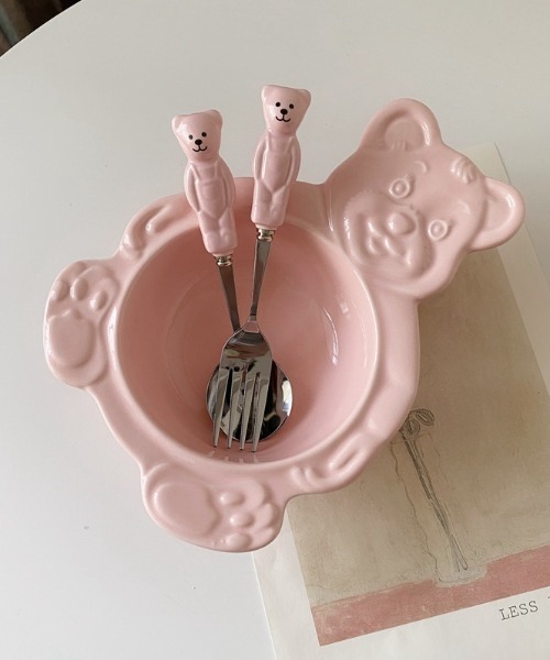 Made in I(メイドインアイ)の「ベアスプーン&フォークセット(カトラリー・レディース・ピンク/イエロー/ホワイト・FREE)」の9枚目の写真