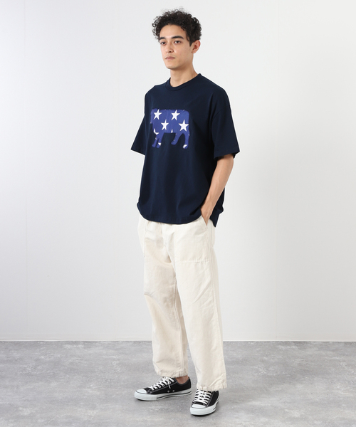 JOURNAL STANDARD（ジャーナルスタンダード）の「TAKE IT TAKE STORE COW Tシャツ（Tシャツ/カットソー・メンズ・ホワイト/ネイビー・LARGE/MEDIUM）」の3枚目の写真