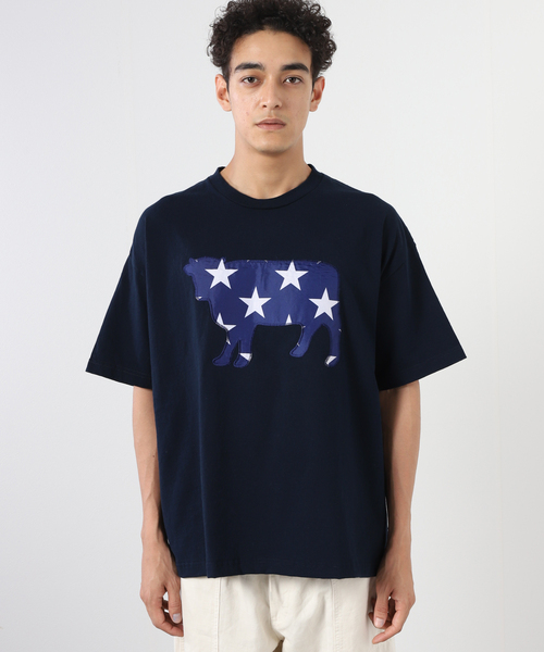 JOURNAL STANDARD（ジャーナルスタンダード）の「TAKE IT TAKE STORE COW Tシャツ（Tシャツ/カットソー・メンズ・ホワイト/ネイビー・LARGE/MEDIUM）」の4枚目の写真