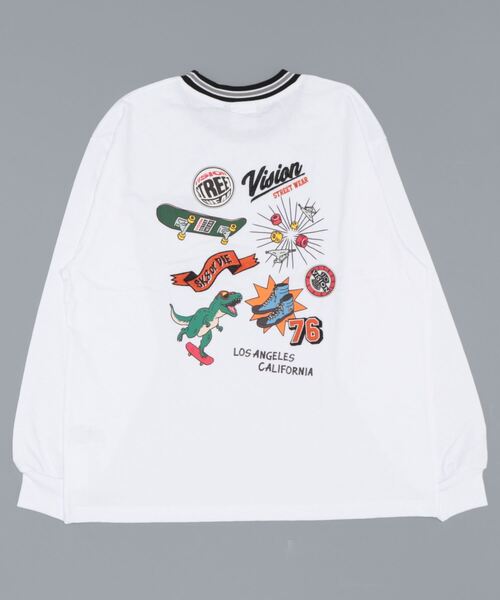 VISION STREET WEAR(ヴィジョンストリートウェア)の「【VISION STREET】ストリートプリントロンT(Tシャツ/カットソー・メンズ・ホワイト/グリーン・S/M/L/XL)」の3枚目の写真