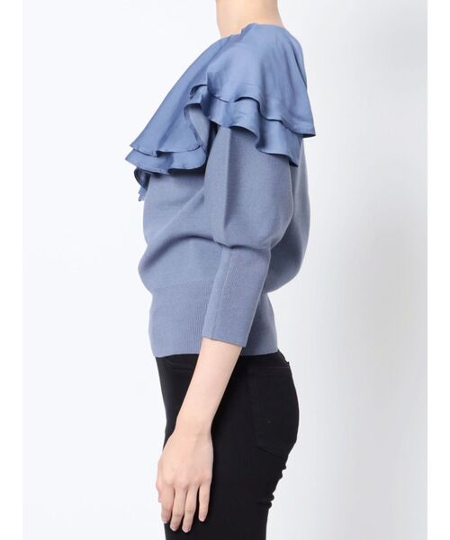 LAGUNAMOON（ラグナムーン）の「ラッフルカラーニットプルオーバー（ニット/セーター・レディース・アイボリー/ブラック/ブルー・FREE）」の14枚目の写真