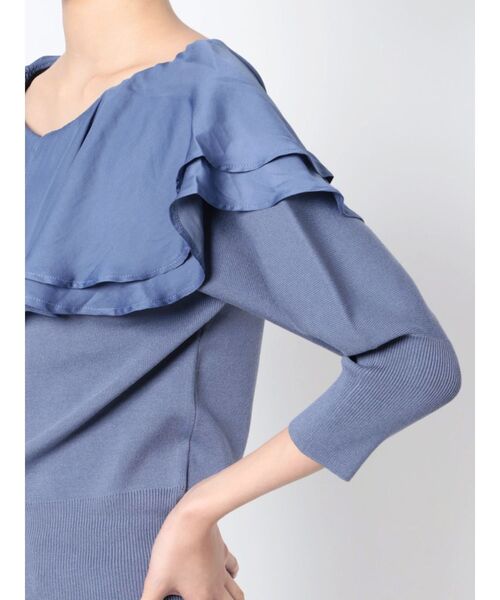 LAGUNAMOON（ラグナムーン）の「ラッフルカラーニットプルオーバー（ニット/セーター・レディース・アイボリー/ブラック/ブルー・FREE）」の21枚目の写真