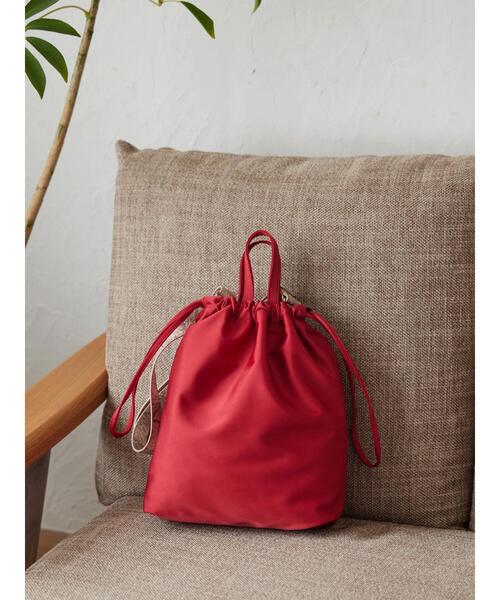 AMERICAN HOLIC（アメリカンホリック）の「パターンベルト巾着ショルダーバック（ショルダーバッグ・レディース・ベージュ/ボルドー/ブラック・FREE）」の5枚目の写真