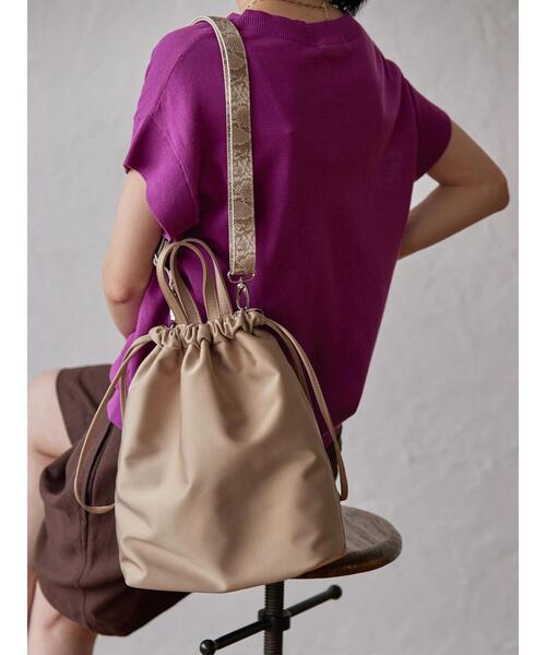 AMERICAN HOLIC（アメリカンホリック）の「パターンベルト巾着ショルダーバック（ショルダーバッグ・レディース・ベージュ/ボルドー/ブラック・FREE）」の15枚目の写真