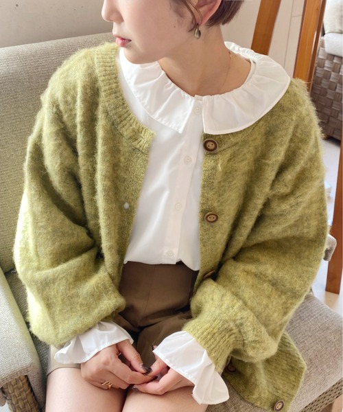 Ambre Ciel(アンブルシエル)の「フリル襟シャツ/【WEB/EC限定商品】(シャツ/ブラウス・レディース・ブラック/オフホワイト・FREE)」の2枚目の写真