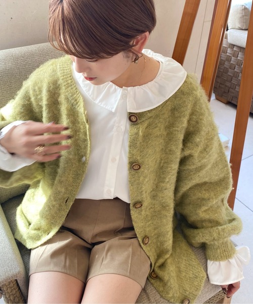 Ambre Ciel(アンブルシエル)の「フリル襟シャツ/【WEB/EC限定商品】(シャツ/ブラウス・レディース・ブラック/オフホワイト・FREE)」の11枚目の写真