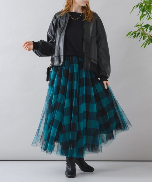 ROSIEE（ロージー）の「ROSIEE ブロックチェックチュールスカート（スカート・レディース・パープル/グレー/ブルー・FREE）」の13枚目の写真