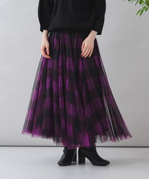 ROSIEE（ロージー）の「ROSIEE ブロックチェックチュールスカート（スカート・レディース・パープル/グレー/ブルー・FREE）」の8枚目の写真