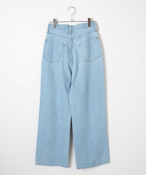 WEGO（ウィゴー）の「WEGO/ウエストフィットワイドストレートパンツ（デニムパンツ・レディース・ライトインディゴブルー・SMALL/MEDIUM/LARGE）」の4枚目の写真
