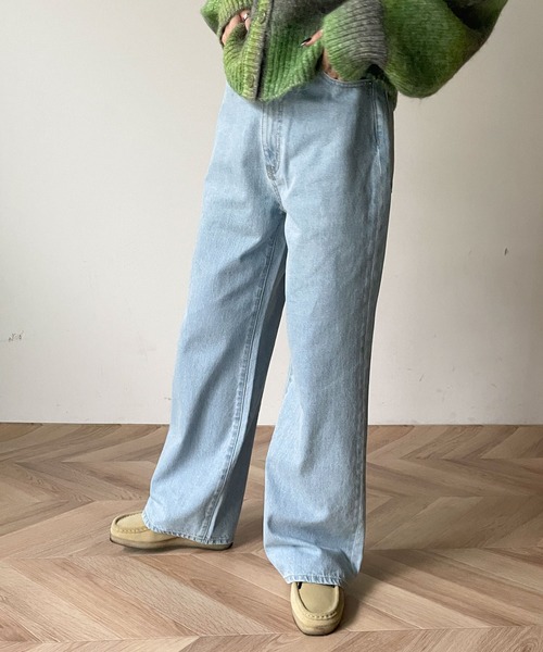 WEGO（ウィゴー）の「WEGO/ウエストフィットワイドストレートパンツ（デニムパンツ・レディース・ライトインディゴブルー・SMALL/MEDIUM/LARGE）」の2枚目の写真