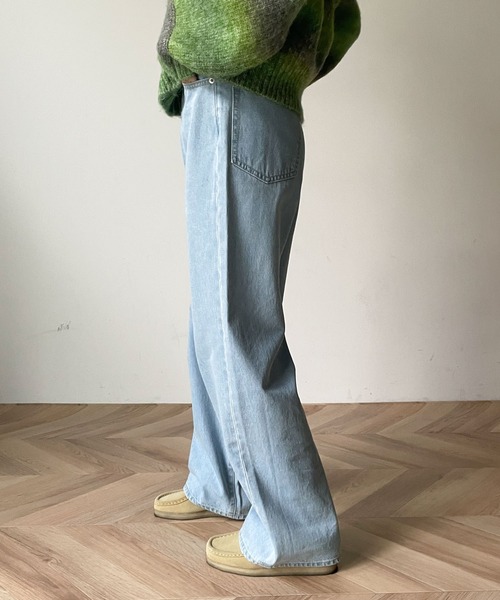 WEGO（ウィゴー）の「WEGO/ウエストフィットワイドストレートパンツ（デニムパンツ・レディース・ライトインディゴブルー・SMALL/MEDIUM/LARGE）」の5枚目の写真