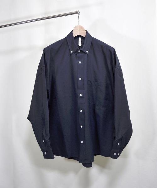 おしゃれスタ(オシャレスタ)の「オックス ボタンダウン 長袖ビッグシャツ【IR】(シャツ/ブラウス・メンズ・ホワイト/ブラック/ネイビー/グレー/サックスブルー/イエロー・M/L/XL)」の4枚目の写真