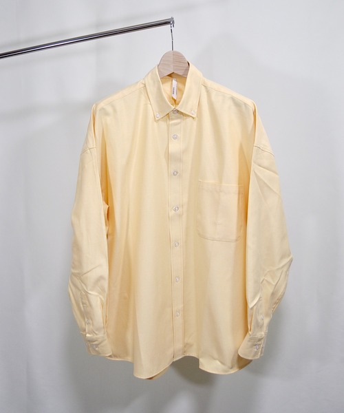 おしゃれスタ(オシャレスタ)の「オックス ボタンダウン 長袖ビッグシャツ【IR】(シャツ/ブラウス・メンズ・ホワイト/ブラック/ネイビー/グレー/サックスブルー/イエロー・M/L/XL)」の6枚目の写真