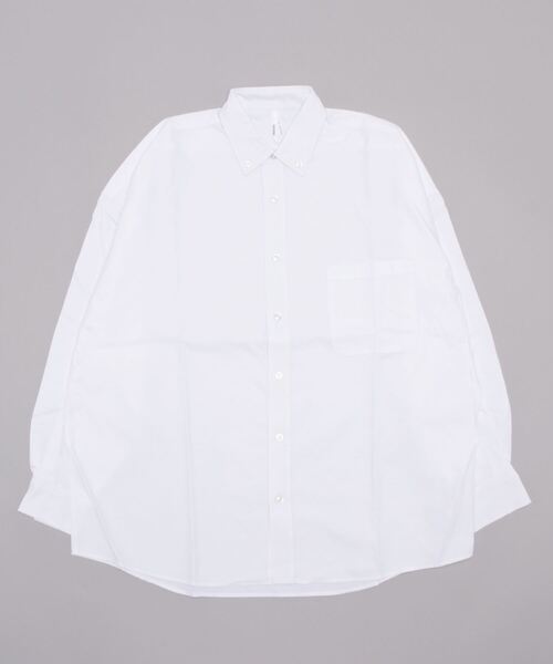 おしゃれスタ(オシャレスタ)の「オックス ボタンダウン 長袖ビッグシャツ【IR】(シャツ/ブラウス・メンズ・ホワイト/ブラック/ネイビー/グレー/サックスブルー/イエロー・M/L/XL)」の9枚目の写真