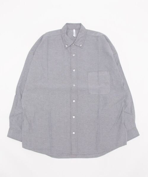 おしゃれスタ(オシャレスタ)の「オックス ボタンダウン 長袖ビッグシャツ【IR】(シャツ/ブラウス・メンズ・ホワイト/ブラック/ネイビー/グレー/サックスブルー/イエロー・M/L/XL)」の11枚目の写真