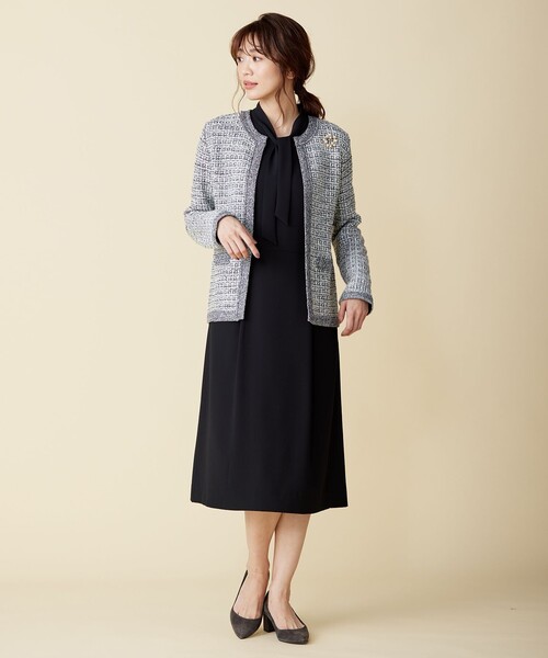 J.PRESS Ladies(J.プレス レディス)の「【洗える】ノルディス ジョーゼット ボウタイ ワンピース(ワンピース・レディース・ネイビー系/ブラック系・XS)」の6枚目の写真