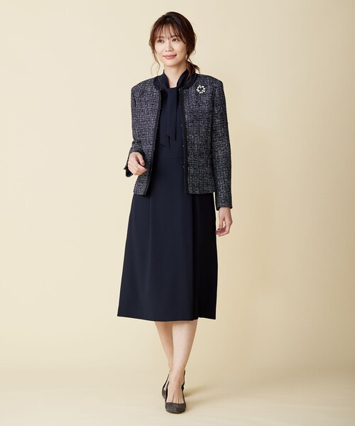 J.PRESS Ladies(J.プレス レディス)の「【洗える】ノルディス ジョーゼット ボウタイ ワンピース(ワンピース・レディース・ネイビー系/ブラック系・XS)」の8枚目の写真