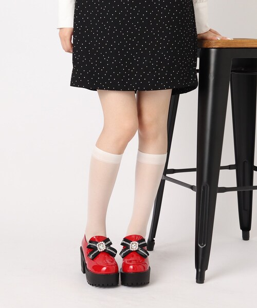 cs T&P(シーエスティーアンドピー)の「ロゴ入りリボンローファーパンプス【csT&P】(パンプス・レディース・ブラック系1/グレー系1/レッド系3・LL/S/M/L)」の7枚目の写真