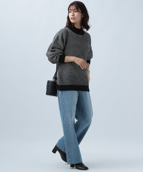 BAYFLOW(ベイフロー)の「ハイショクモックネックニットプルオーバー(ニット/セーター・レディース・ブラック/イエロー/ブルー・FREE)」の4枚目の写真