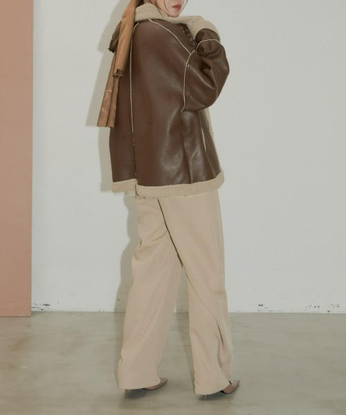 AIC.（エーアイシー）の「フェイクレザーB3フライトジャケット（ブルゾン・レディース・ブラック/ブラウン・FREE）」の11枚目の写真