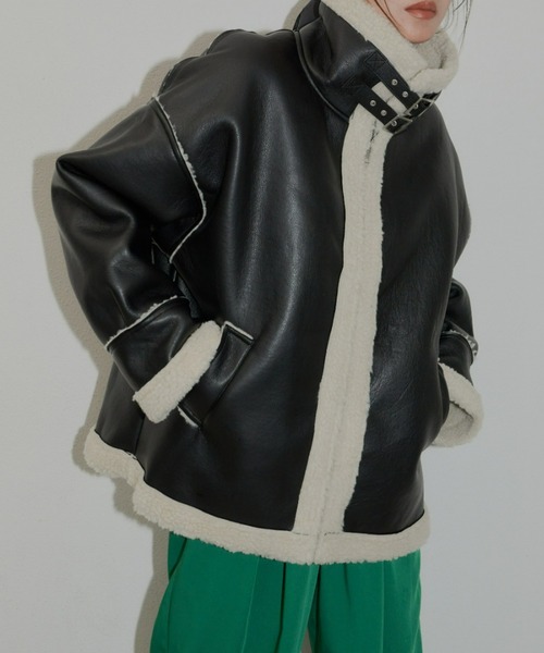 AIC.（エーアイシー）の「フェイクレザーB3フライトジャケット（ブルゾン・レディース・ブラック/ブラウン・FREE）」の18枚目の写真