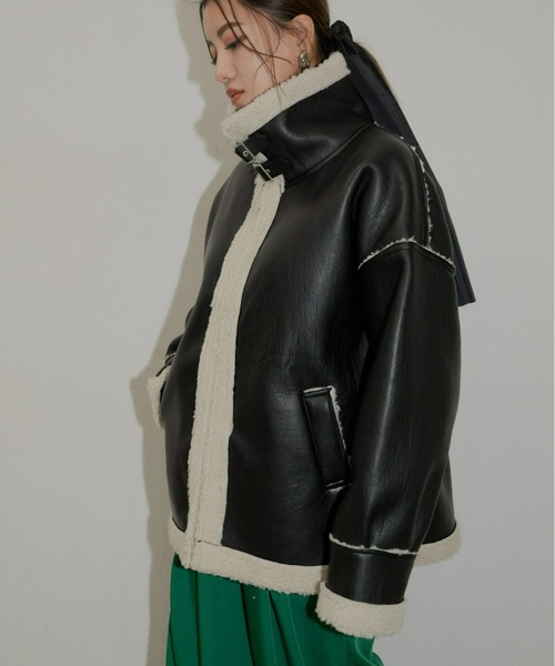 AIC.（エーアイシー）の「フェイクレザーB3フライトジャケット（ブルゾン・レディース・ブラック/ブラウン・FREE）」の19枚目の写真