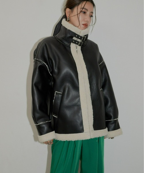 AIC.（エーアイシー）の「フェイクレザーB3フライトジャケット（ブルゾン・レディース・ブラック/ブラウン・FREE）」の20枚目の写真