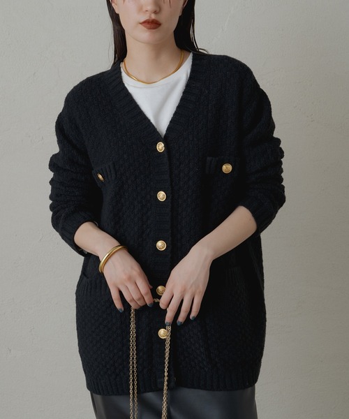 セブンイレブン 冬ギフト カタログ LOUNGEDRESS（ラウンジドレス）の「ツイードカーディガン トップス