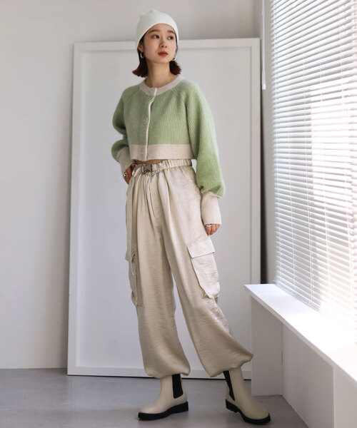 SLOBE citron.（スローブシトロン）の「SLOBE citron.サテンカーゴパンツ（カーゴパンツ・レディース・ライトグレー/サックスブルー/ピンク・FREE）」の21枚目の写真