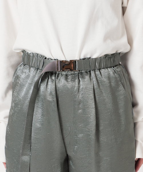 SLOBE citron.（スローブシトロン）の「SLOBE citron.サテンカーゴパンツ（カーゴパンツ・レディース・ライトグレー/サックスブルー/ピンク・FREE）」の5枚目の写真