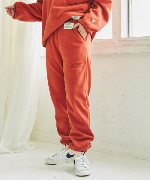 DISCUS ATHLETIC（ディスカス　アスレチック）の「DISCUS ATHLETIC（ディスカス アスレチック）フリースジョガーパンツ（スウェットパンツ・レディース・ダークグリーン/ライトグレー/レンガ・M/L）」の3枚目の写真