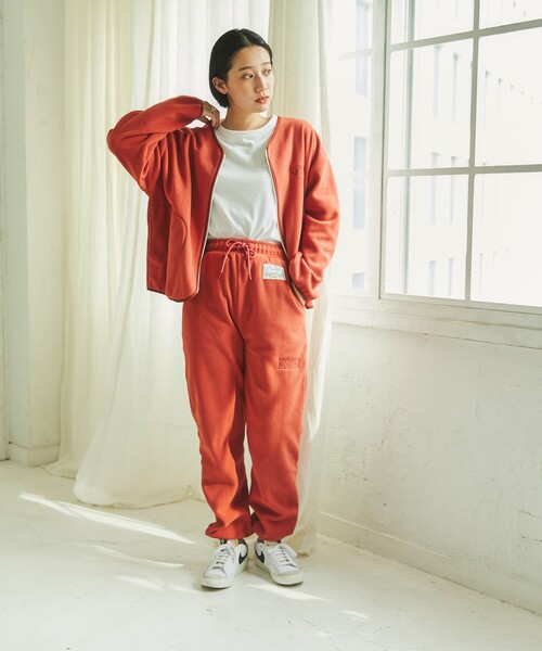 DISCUS ATHLETIC（ディスカス　アスレチック）の「DISCUS ATHLETIC（ディスカス アスレチック）フリースジョガーパンツ（スウェットパンツ・レディース・ダークグリーン/ライトグレー/レンガ・M/L）」の19枚目の写真