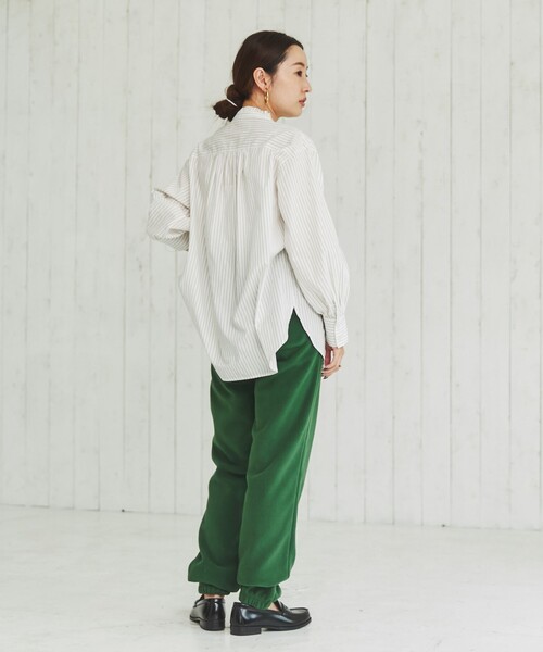 DISCUS ATHLETIC（ディスカス　アスレチック）の「DISCUS ATHLETIC（ディスカス アスレチック）フリースジョガーパンツ（スウェットパンツ・レディース・ダークグリーン/ライトグレー/レンガ・M/L）」の4枚目の写真