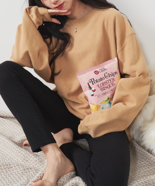 OLUPIC（オルピック）の「OLUPIC/【WEB限定】裏起毛カラーBIGプルオーバー（スウェット・レディース・グリーン系その他/ホワイト/サックスブルー/ライトピンク/ブラック/ベージュ/ライトベージュ・MEDIUM/LARGE）」の3枚目の写真