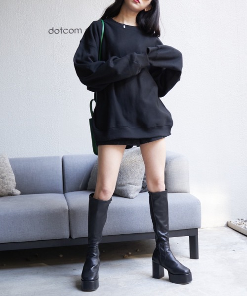 OLUPIC（オルピック）の「OLUPIC/【WEB限定】裏起毛カラーBIGプルオーバー（スウェット・レディース・グリーン系その他/ホワイト/サックスブルー/ライトピンク/ブラック/ベージュ/ライトベージュ・MEDIUM/LARGE）」の21枚目の写真