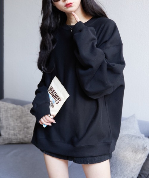 OLUPIC（オルピック）の「OLUPIC/【WEB限定】裏起毛カラーBIGプルオーバー（スウェット・レディース・グリーン系その他/ホワイト/サックスブルー/ライトピンク/ブラック/ベージュ/ライトベージュ・MEDIUM/LARGE）」の18枚目の写真