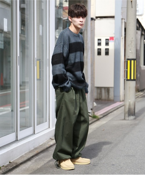 SPINNS（スピンズ）の「【ゆったりシルエット】フェイクモヘア ボーダー カラーニット（ニット/セーター・メンズ・イエロー×ブラック/チャコールグレー×ブラック/レッド系その他/グリーン系その他/ホワイト×ブラック/ベージュ系その他・ONESIZE）」の15枚目の写真