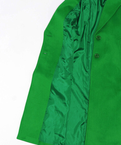 Three Four Time（ｽﾘｰﾌｫｰﾀｲﾑ）の「シングルカラーコート（チェスターコート・レディース・グリーン/イエロー・FREE）」の4枚目の写真