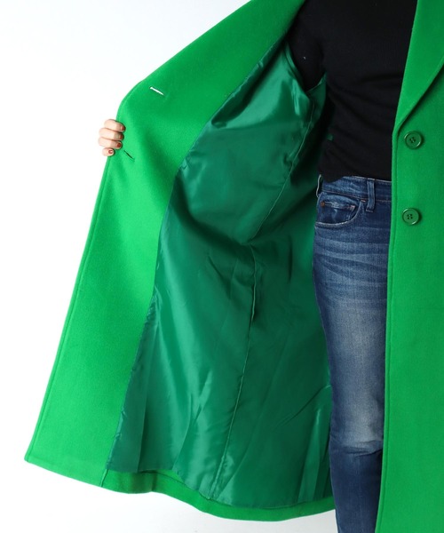 Three Four Time（ｽﾘｰﾌｫｰﾀｲﾑ）の「シングルカラーコート（チェスターコート・レディース・グリーン/イエロー・FREE）」の20枚目の写真