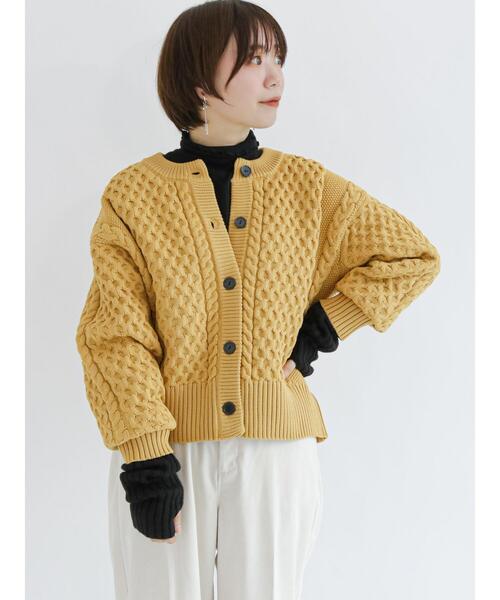 Lugnoncure(ルノンキュール)の「無撚糸ケーブルカーディガン(カーディガン/ボレロ・レディース・オフホワイト/イエロー/ブルー/ブラック・フリ-)」の16枚目の写真