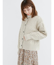 Lugnoncure | 無撚糸ケーブルカーディガン(カーディガン/ボレロ)