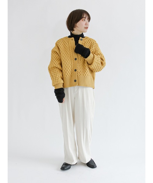 Lugnoncure(ルノンキュール)の「無撚糸ケーブルカーディガン(カーディガン/ボレロ・レディース・オフホワイト/イエロー/ブルー/ブラック・フリ-)」の9枚目の写真
