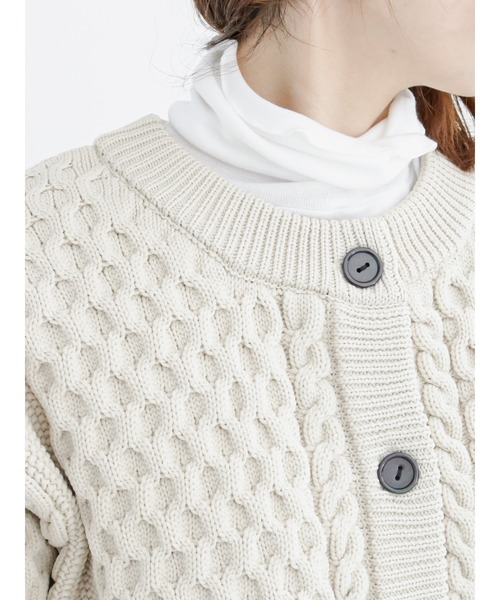 Lugnoncure(ルノンキュール)の「無撚糸ケーブルカーディガン(カーディガン/ボレロ・レディース・オフホワイト/イエロー/ブルー/ブラック・フリ-)」の6枚目の写真