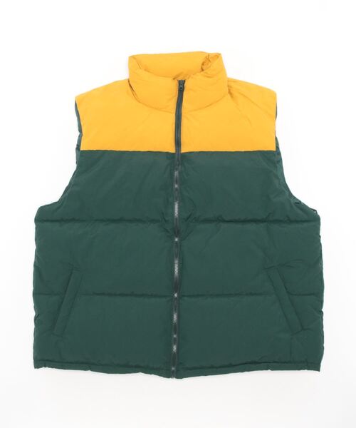 SPINNS(スピンズ)の「【ビックシルエット】ジップアップ 切り替えフェイクダウンベスト(ベスト・メンズ・ブラック×グリーン/ネイビー系/ブラック/グリーン系その他・M/L)」の16枚目の写真