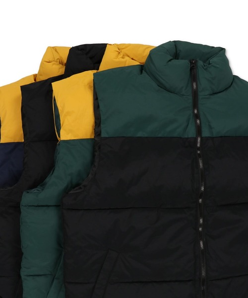 SPINNS(スピンズ)の「【ビックシルエット】ジップアップ 切り替えフェイクダウンベスト(ベスト・メンズ・ブラック×グリーン/ネイビー系/ブラック/グリーン系その他・M/L)」の17枚目の写真