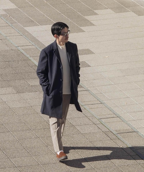 ITEMS URBANRESEARCH（アイテムズ アーバンリサーチ）の「Wool Blend チェスターコート（チェスターコート・メンズ・ネイビー/グレー/ブラック・MEDIUM/LARGE）」の4枚目の写真