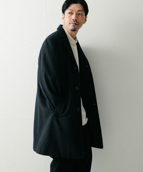 ITEMS URBANRESEARCH（アイテムズ アーバンリサーチ）の「Wool Blend チェスターコート（チェスターコート・メンズ・ネイビー/グレー/ブラック・MEDIUM/LARGE）」の7枚目の写真